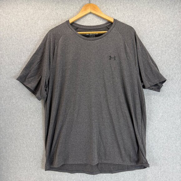 Under Armour Mens The Tech‎ Tee Shirt T-Shirt Athletic Charcoal Gray Size XXL - Picture 1 of 12
